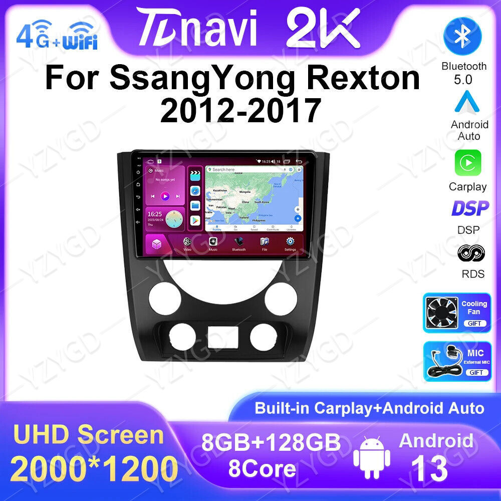 Android Car Radio CarPlay Screen for SsangYong for Rexton W Y290 III 3 GPS Player