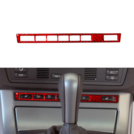 Red Carbon Fiber for Seat Heater Control Trim for BMW X5 2000-2006