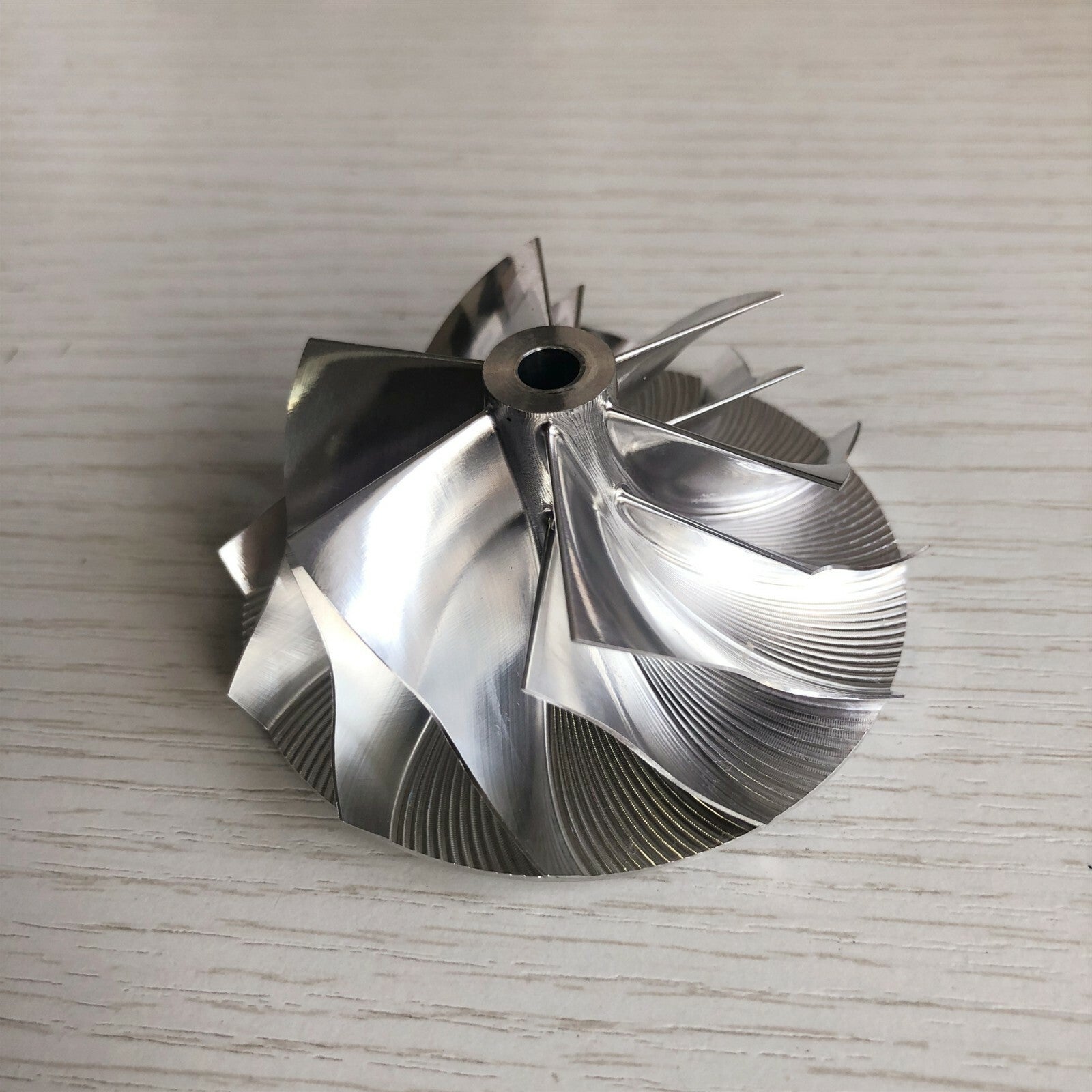 K16 52.20/66.56 mm 6+6 blade turbine milling/aluminum 2618/billet compressor wheel