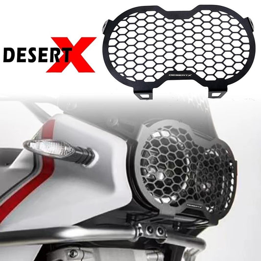 Black Headlight Grille Guard Cover Protector For DesertX Headlight Guard Cover