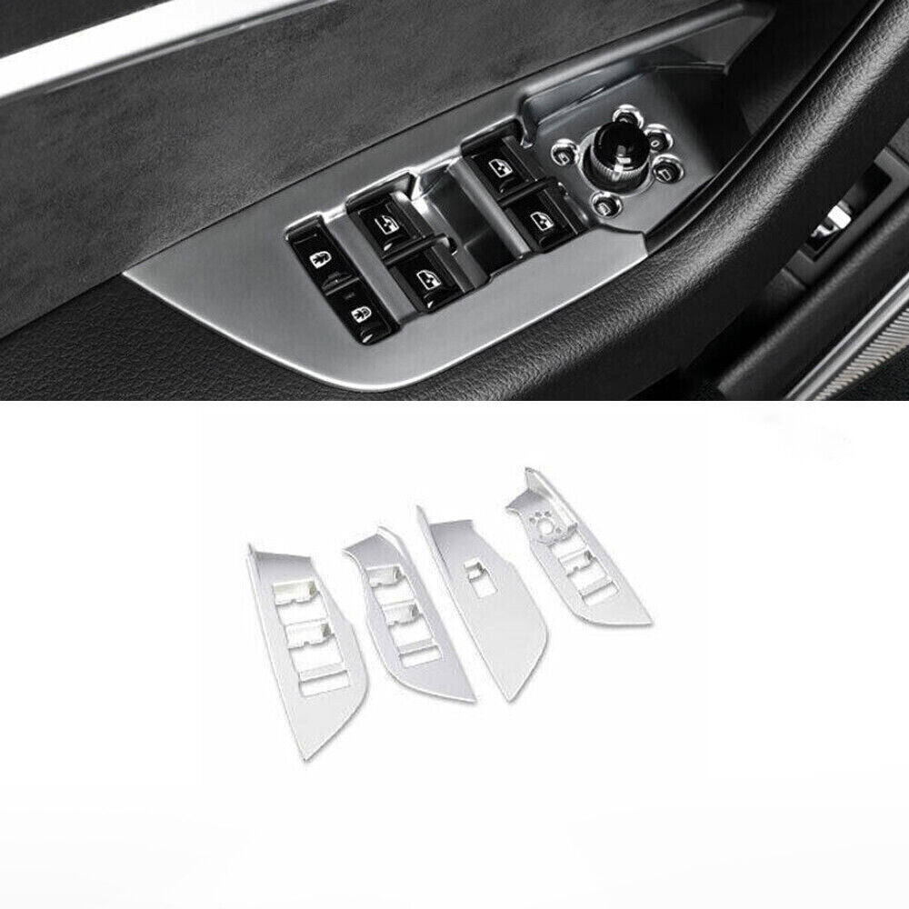 for Audi A6 A7 2019-24 Matte Silver Inner Door Window Switch Lift Cover Trim 4P