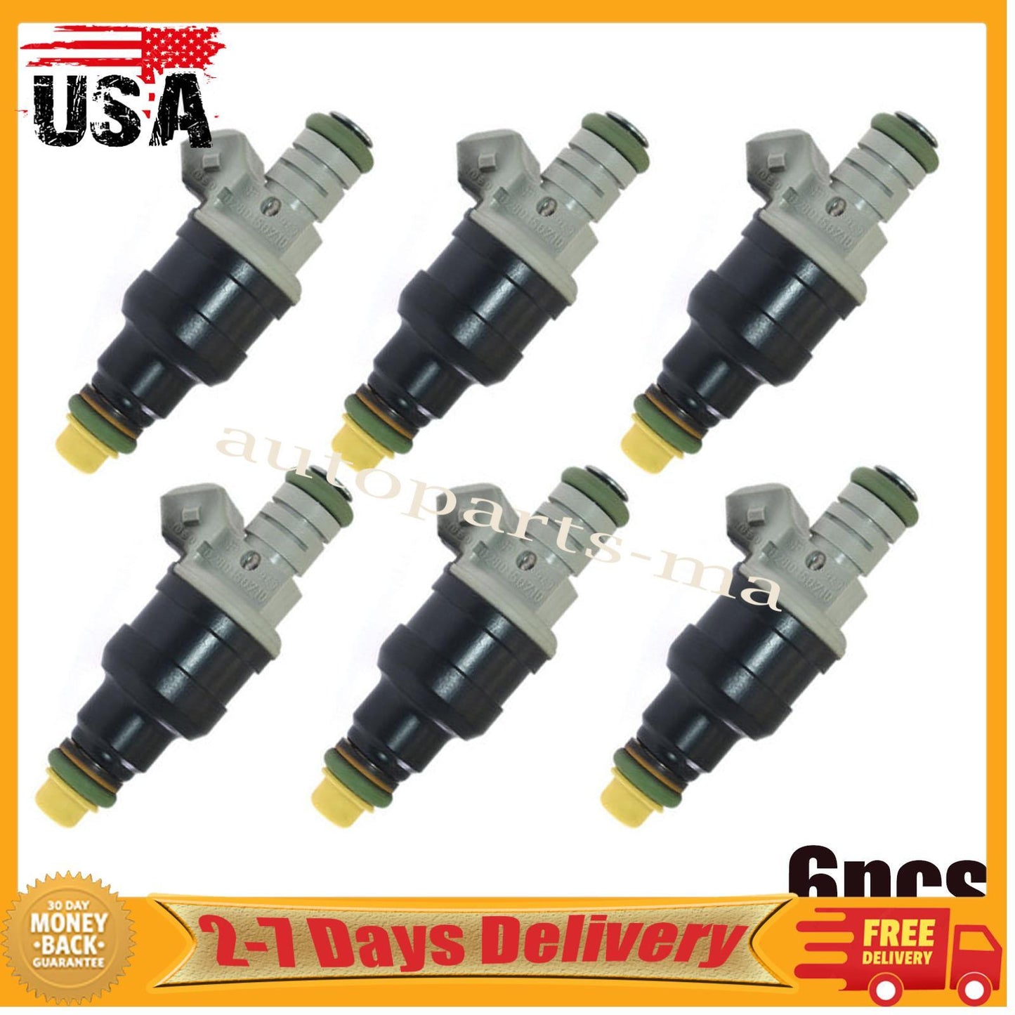 6x Fuel Injectors 0280150710 F47E-A2E for Ford for Mustang Ranger for Lincoln for Mercury