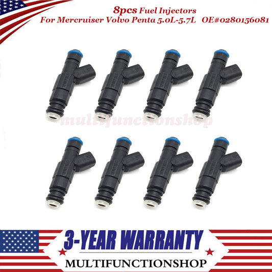 Set of 8 Fuel Injectors Fit For Mercruiser/ for Volvo Penta 5.0L-5.7L 0280156081