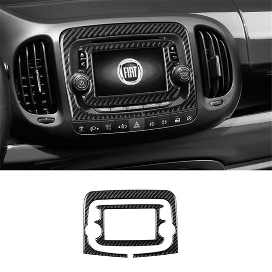 5 Carbon Fiber Interior Radio Touch Screen Cover Trim For 2014-2017 for Fiat 500L