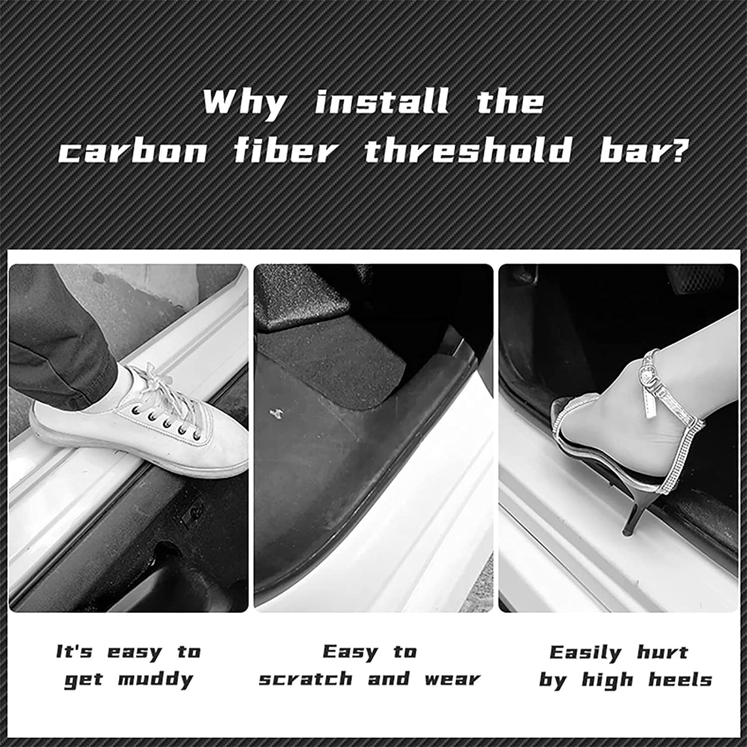 4 for Ram 3500 Accessory Carbon Fiber Truck Cab Door Sill Protector Step Decals