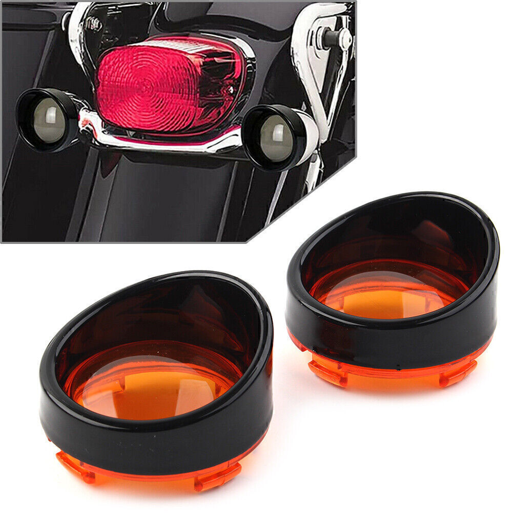 Turn Signal Light Lens Cover Black Bezels Visor for Harley Touring Sportsters