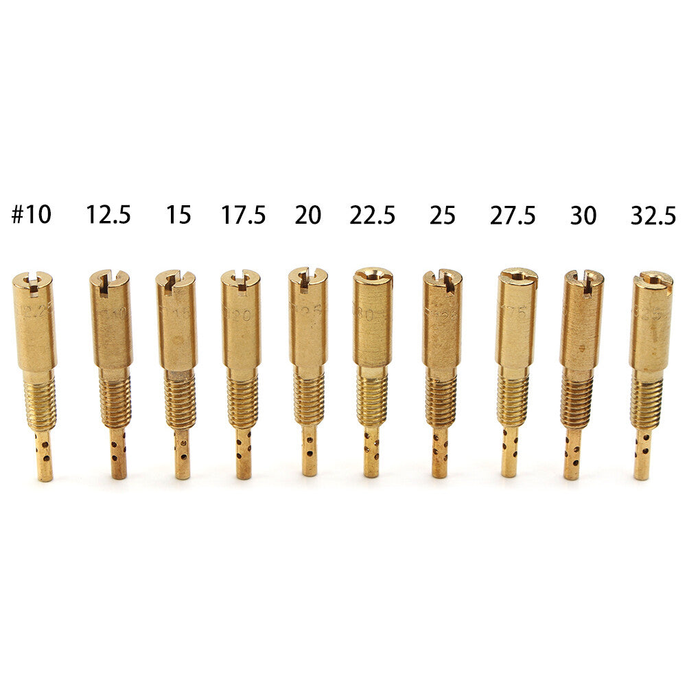 Carburetor Pilot Jets Kit 10pcs Fit For VM/TM/TMX AX100 10-32.5 Motor
