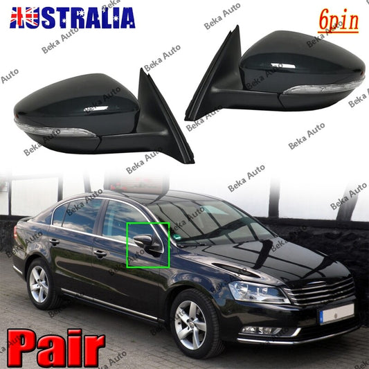 1Pair for VW Magotan for Passat B7 2012-2016 Rear Mirror Power Heated Fold (6 Wires)