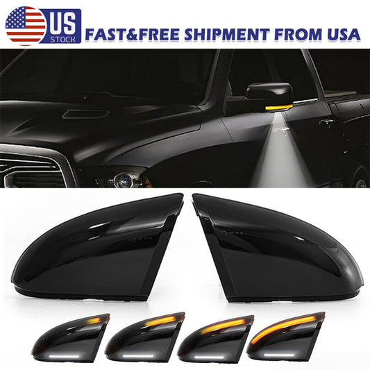 Smoked mirror turn signal puddle indicator for 2009-13 for Dodge for Ram 1500 2500