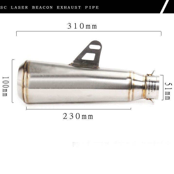 Motorcycle Street Exhaust Pipe With Ear Net New For Sports ZX6R R6 200/350