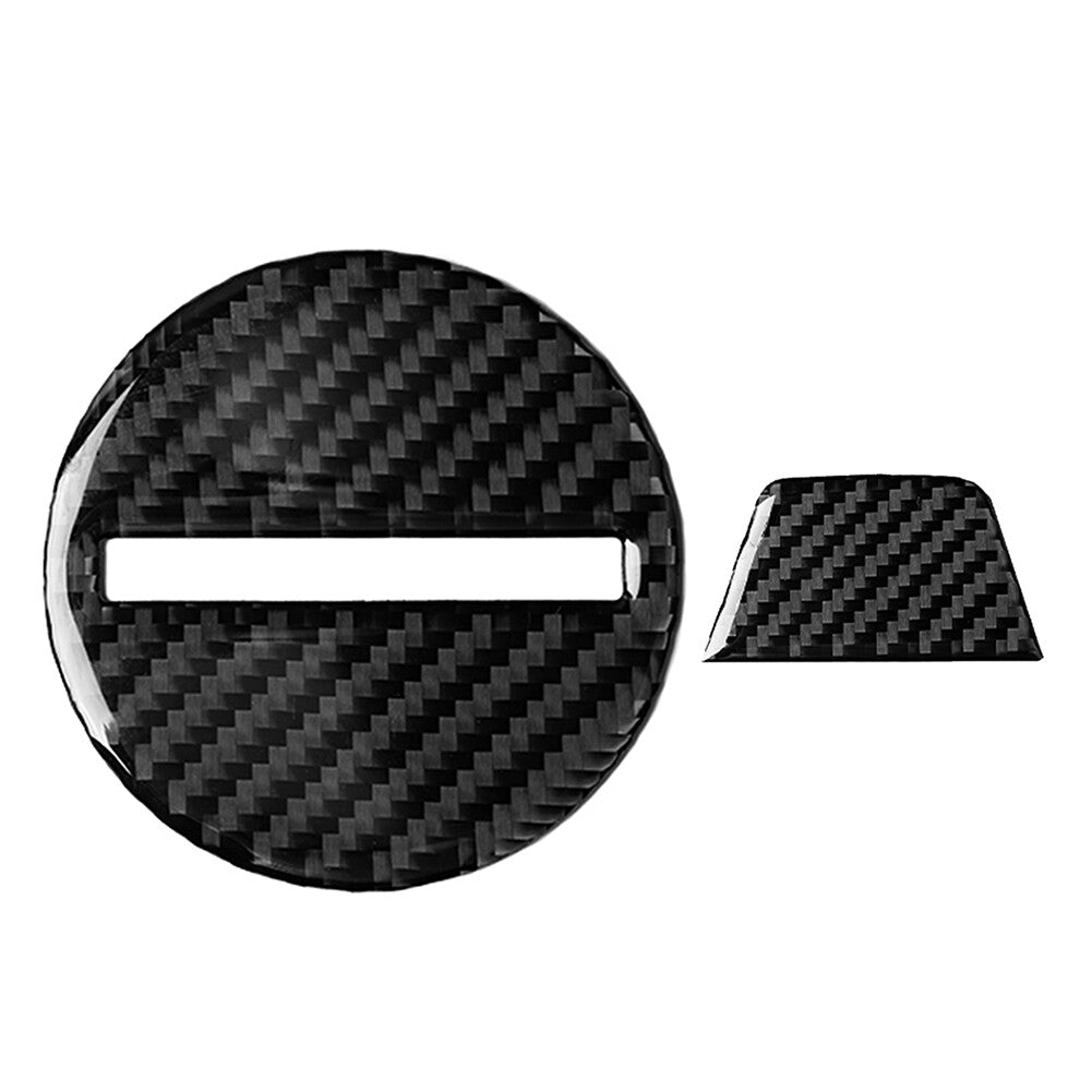 Steering Wheel Cover Trim Carbon Fiber Fit for Chevrolet Camaro 2016-2021 Auto 2pcs
