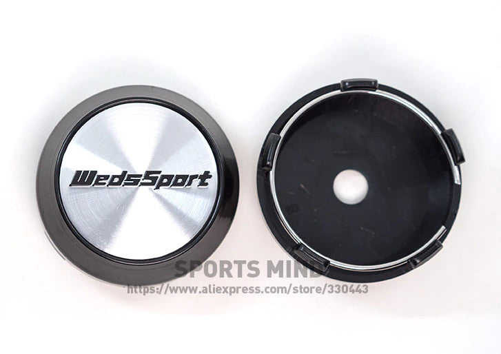 4x60mm WedsSport Silver Decal Badge Wheel Center Cover Hub Cover Rim Cover TE37