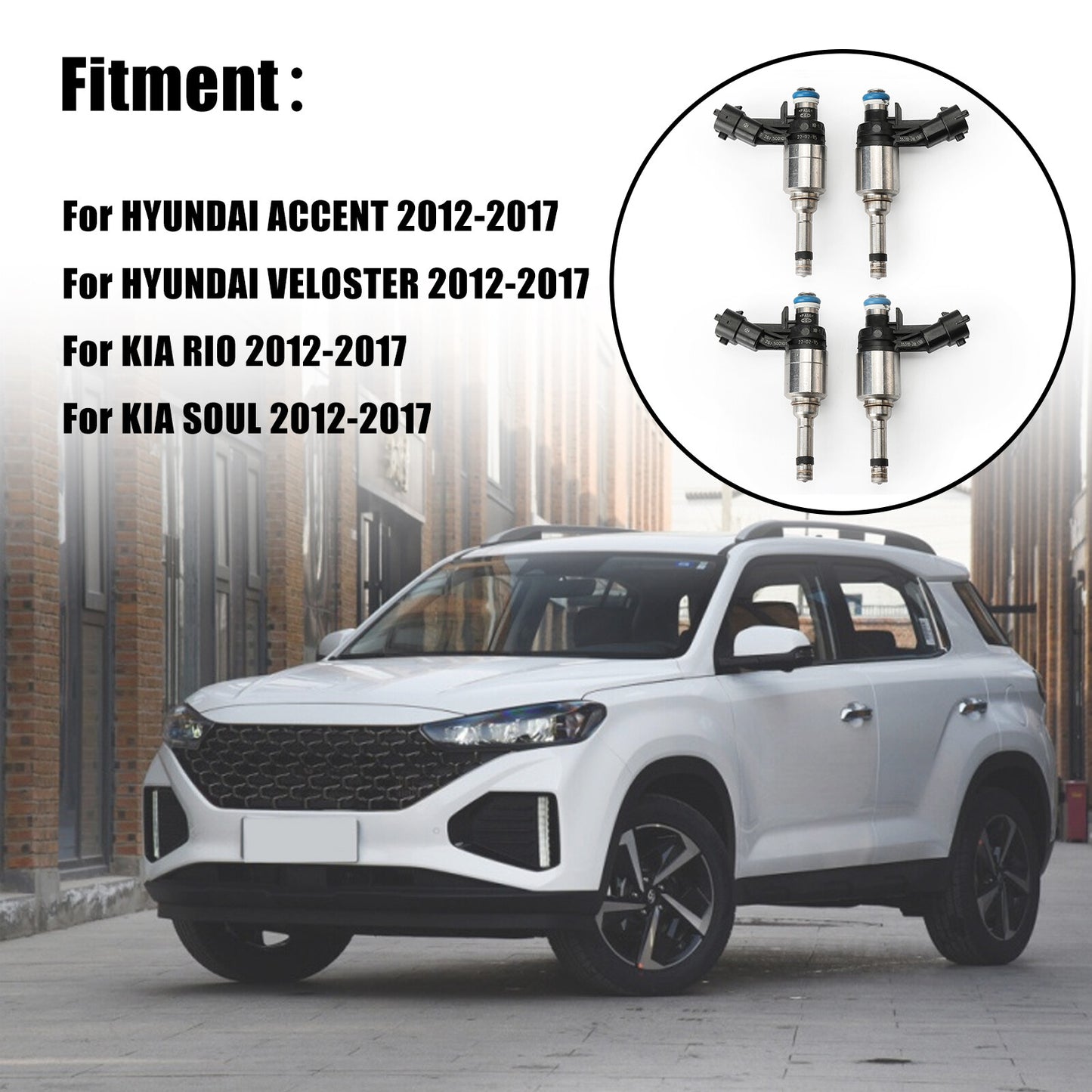 4PCS Fuel Injector 35310-2B130 For 2012-2017 for Kia Rio Soul 17-18 for Kia Forte5 1.6L