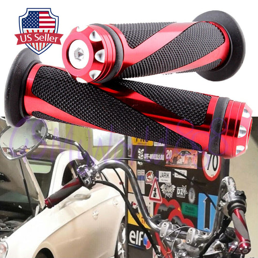 Red Motorcycle 7/8 Handle Bar Hand Grip Fit For DL650/1000 GSR600/750 GSX1300R