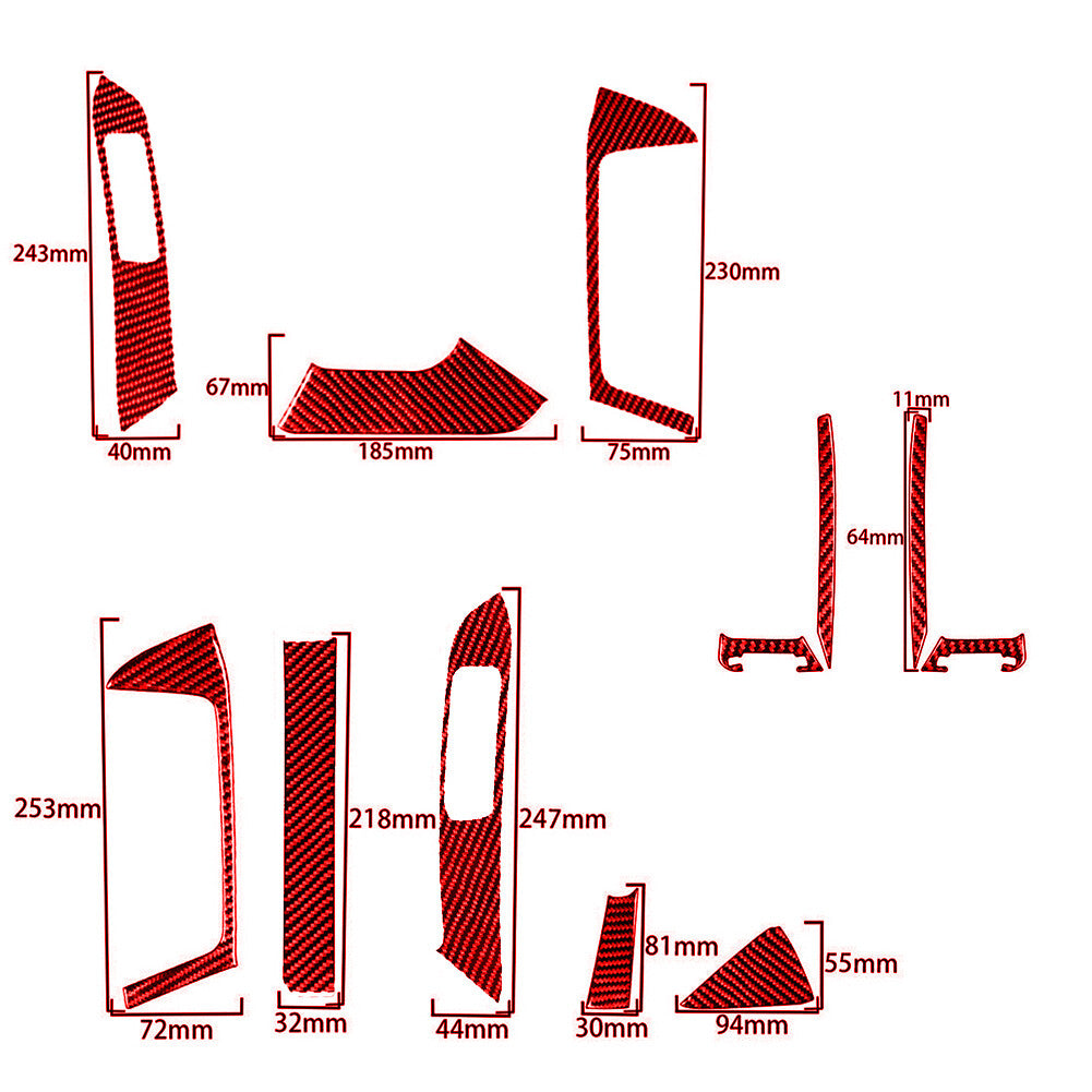 Red Carbon Fiber Driver Side Air Vent Trim For Silverado for GMC for SIERRA 2014-2018