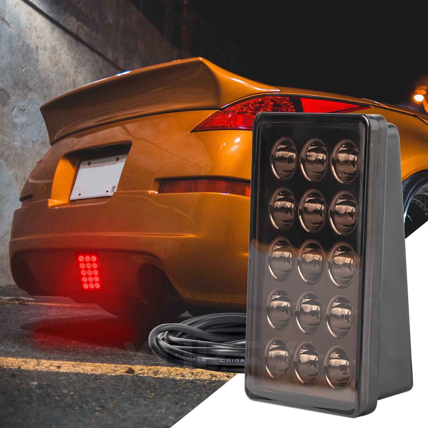 3rd Third Center Brake Light SMOKED F1 Style 15LED Stop Light DRL Fog Light Red