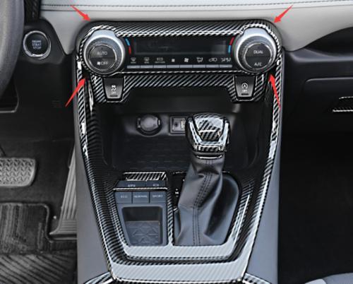Carbon Fiber ABS Central Console AC Switch Panel Trim for Toyota RAV4 2019-22