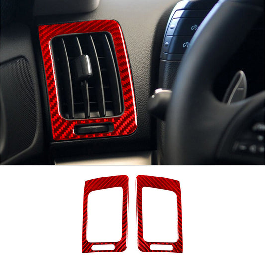 2Pcs Red Carbon Fiber Side Air Vent Cover Trim for Infiniti G37 Sedan 2010-2013