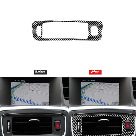 Carbon Fiber Center Air Vent Outlet Lower Part Cover Trim for Volvo V60 2010-17