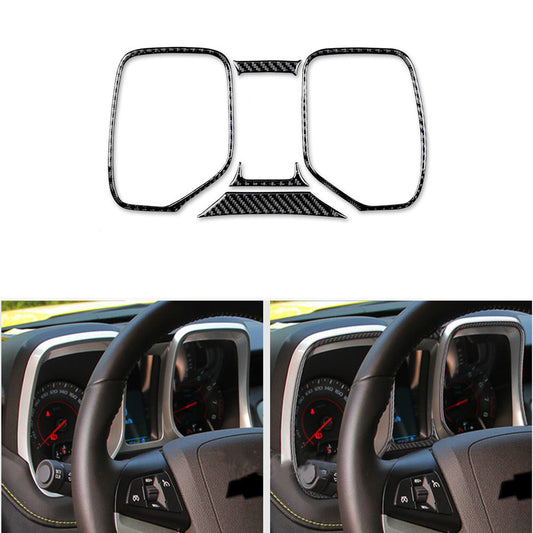 5Pcs Carbon Fiber Dashboard Frame Cover Trim for Chevrolet Camaro 2010-2015