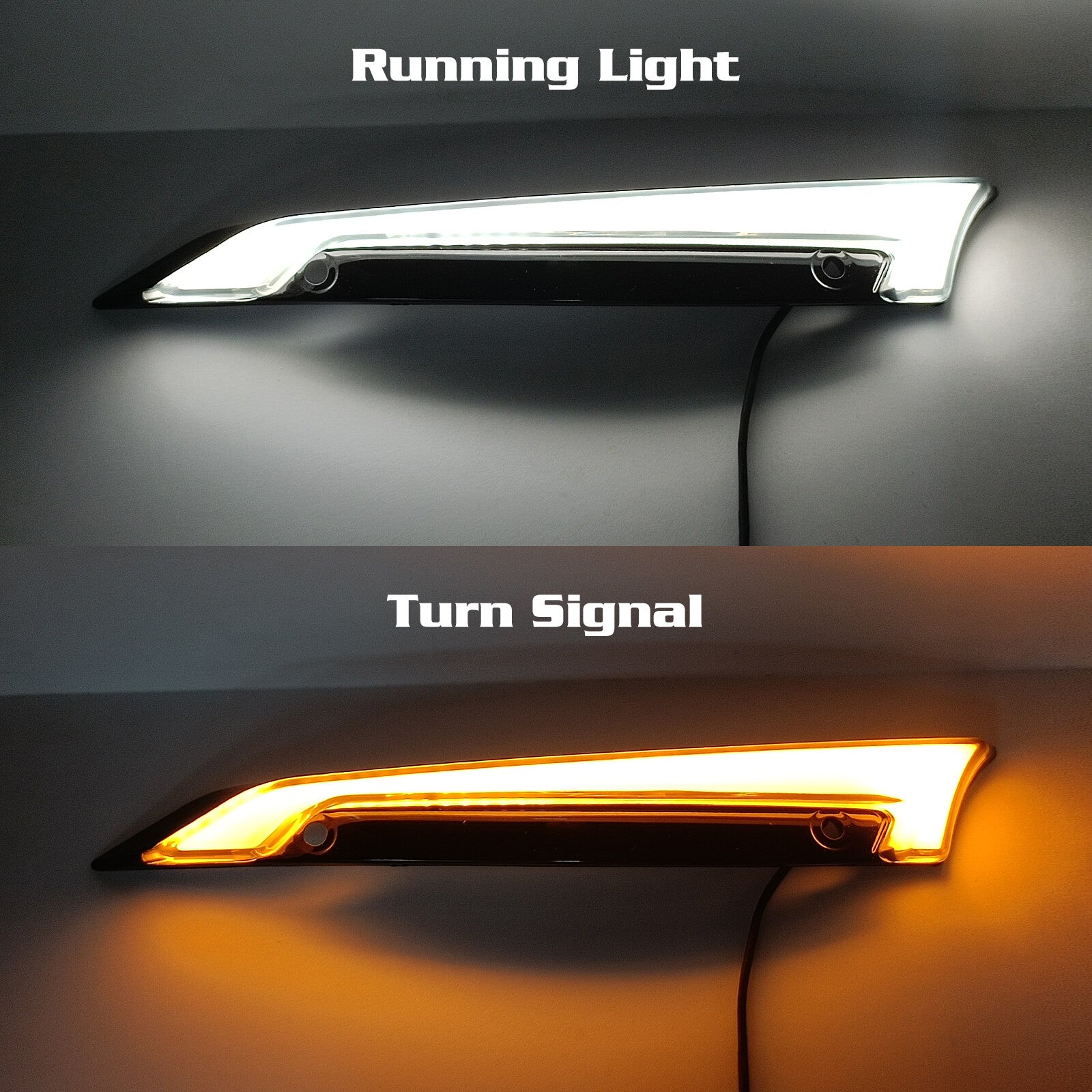 Black Windshield Trim w/ LED Turn Signal Light Fit for Harley Road Glide 15-2023