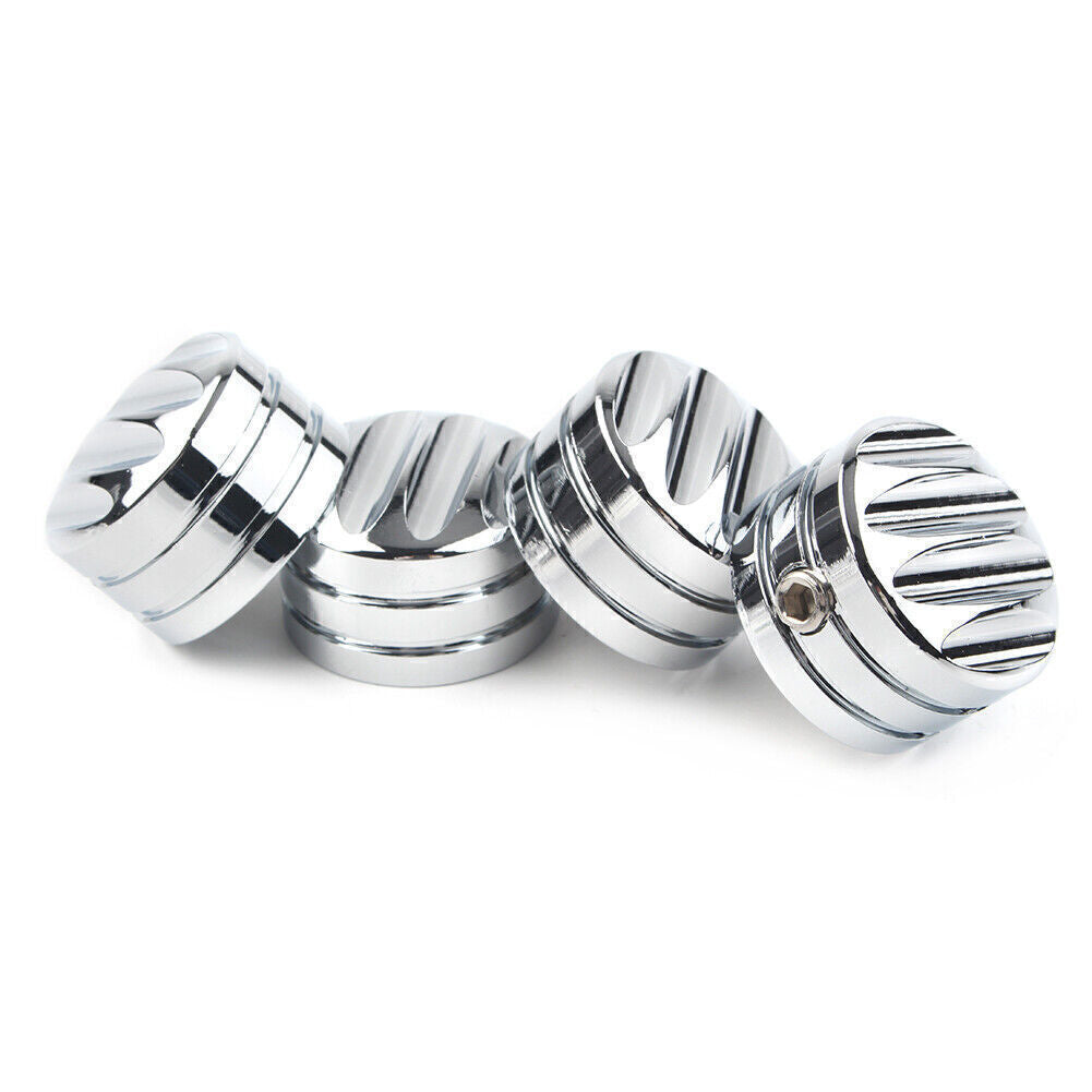 4PCS Chrome Head Bolt Cover Cap for Harley Twin Cam 1999-Later Evo 1985-1999