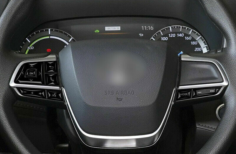 8p for Toyota Highlander 2020-2022 Black Steering Wheel Button Frame decor Trim