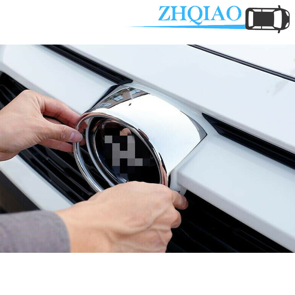 Chrome Front Grille Logo Decorative Frame Cover Trim Fits for Toyota RAV4 2019-2020