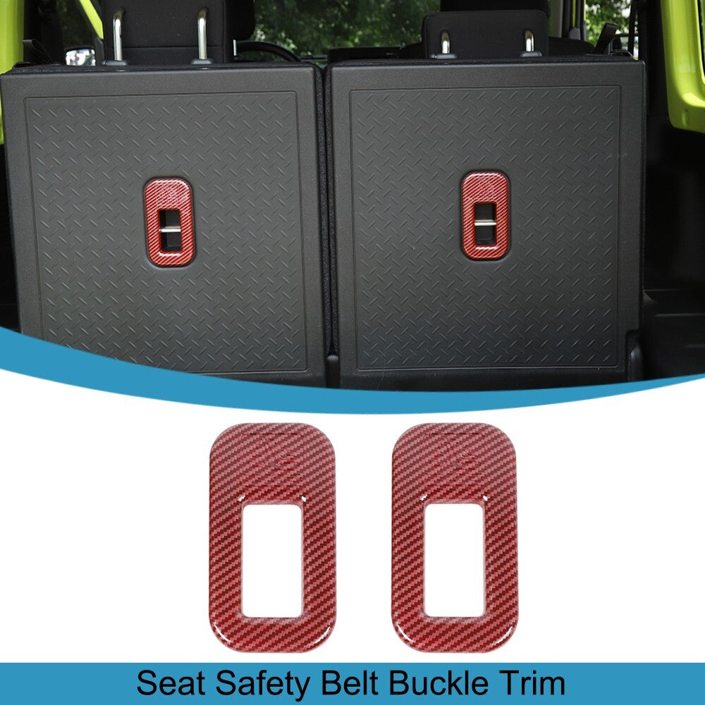 Red Carbon Fiber for Seat Safety Belt Buckle Fixed Trim for Suzuki for Jimny 2019-2023