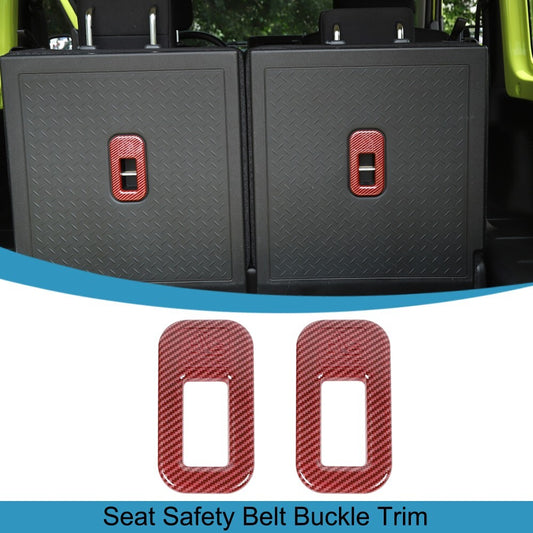Red Carbon Fiber for Seat Safety Belt Buckle Fixed Trim for Suzuki for Jimny 2019-2023