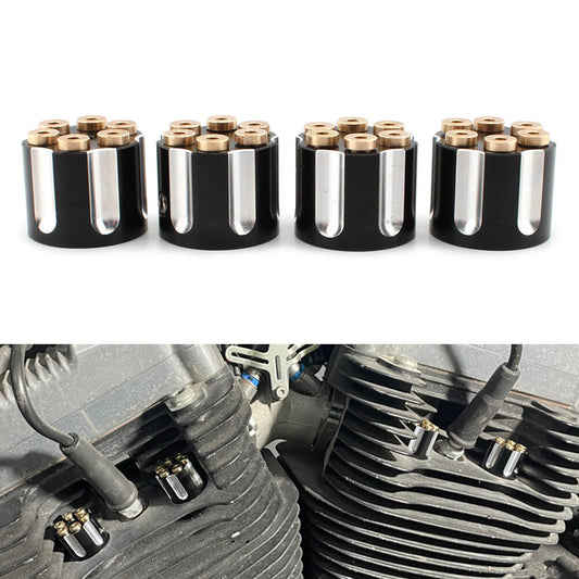 4x Spark Plug Screw Nut Head Bolt Cover Fit for Harley Twin Cam 1340 85-99 Sportster