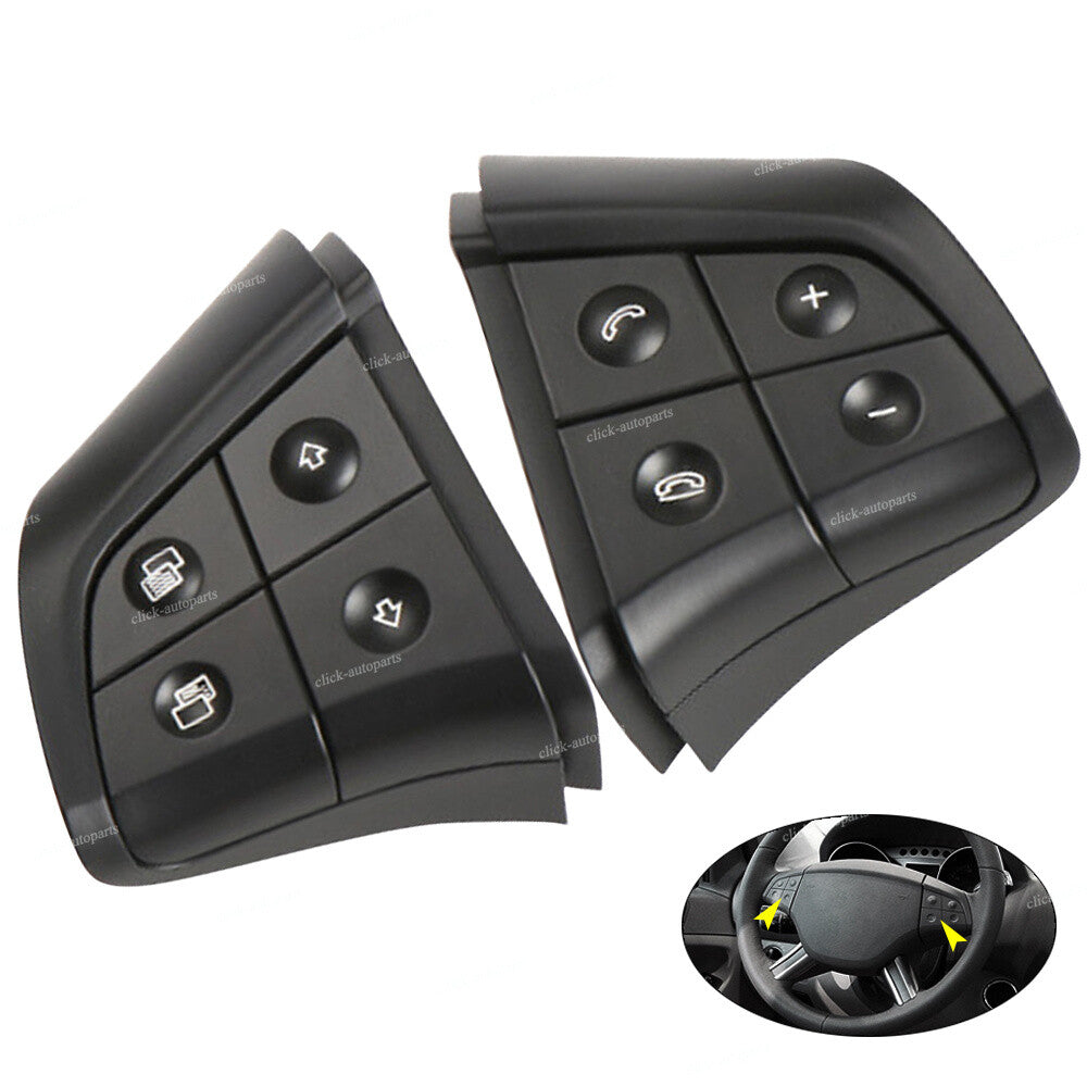 2X Steering Wheel Control Switch 4 Button Black for Mercedes-Benz W164 W251 W245