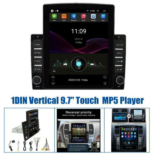1DIN Vertical 1GB+16GB 9.7 Android 9.1 Car Stereo Radio GPS Navigation WIFI FM