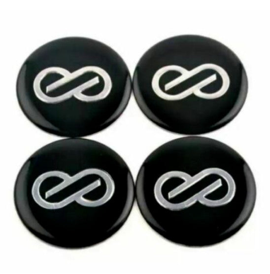 4-Piece Set of 68mm WedsSport Logo Wheel Center Caps, Hub Caps, Edge Caps, Badges, Silver TE37