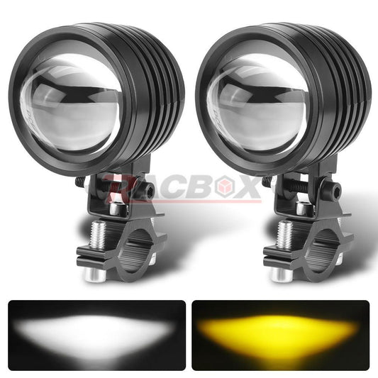 2X Motorcycle ATV Headlight Yellow/White LED Spot Light Driving Fog Lamp Offroad