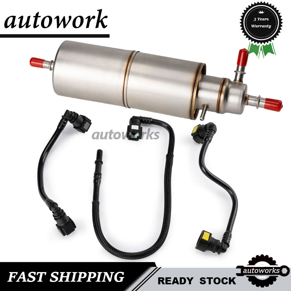 Fuel Filter + 3Pcs Fuel line Hose for Mercedes W163 ML320 ML430 ML55 1634770701