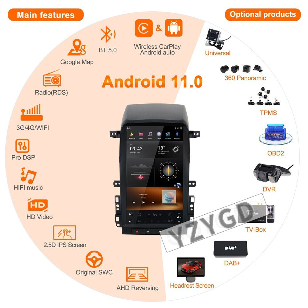 for Ford for Chevrolet Captiva 2008-2012 Stereo Android CarPlay Car Radio Screen