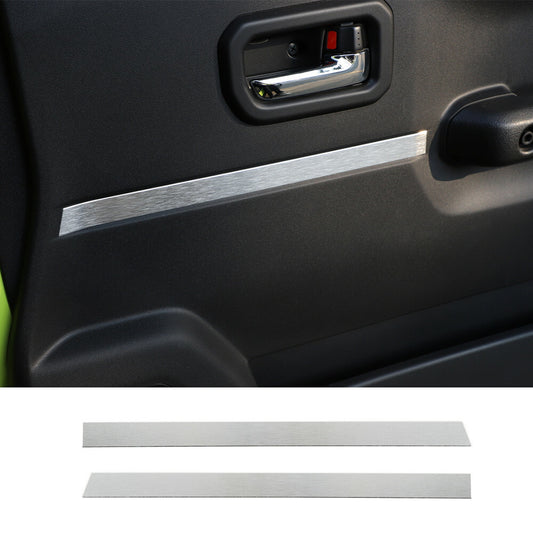 Fit for Suzuki for Jimny 2019-2022 Alloy Silver Interior Door Panel Decorative Cover