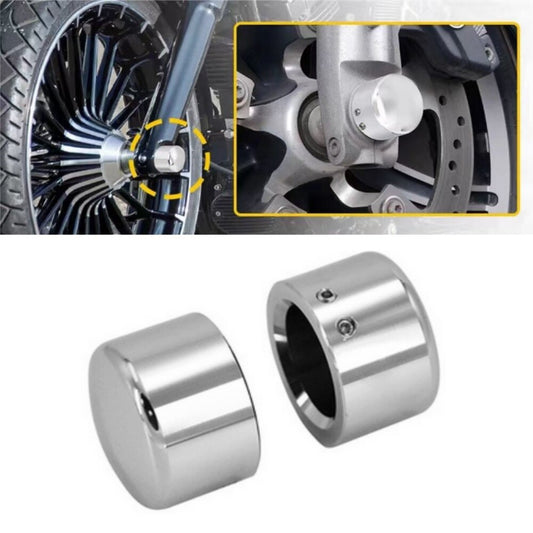 Chrome Front Axle Cap Nut Covers for Harley Road King Street Glide Softail Dyna