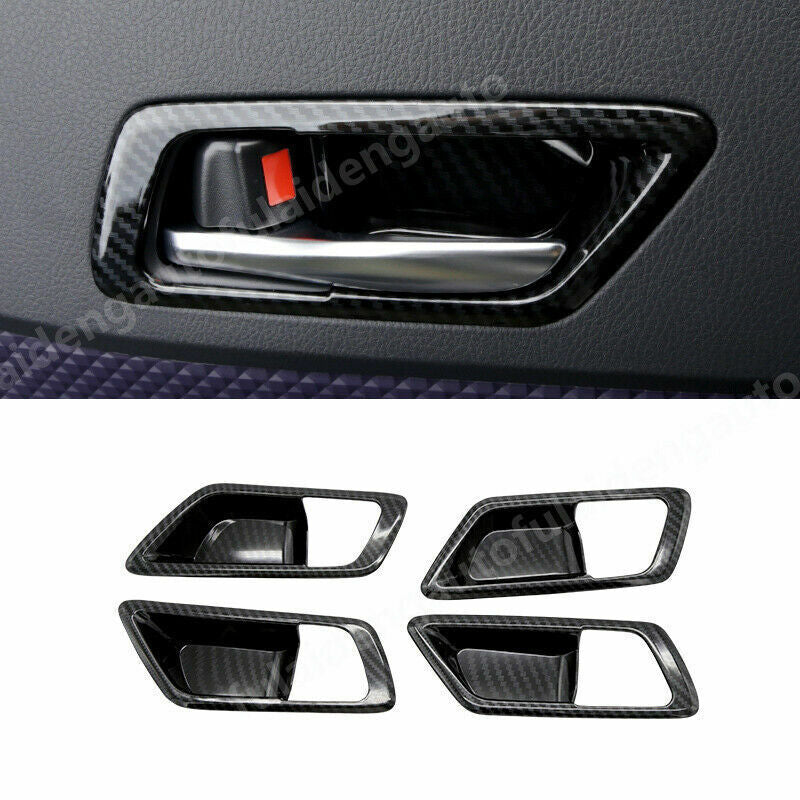 4P for Toyota C-HR CHR 2018-2021 Carbon Fiber Car Interior Door Bowl Cover Trims