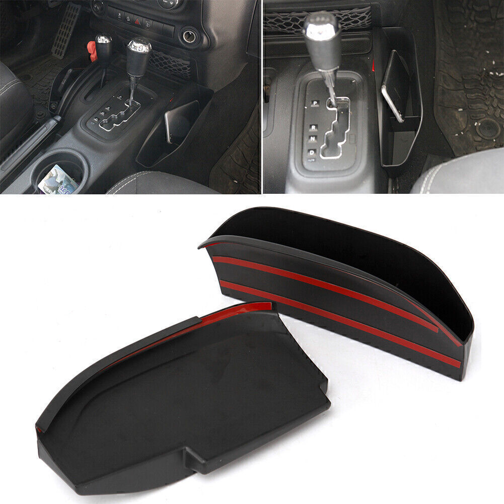 2x for Jeep for Wrangler JK 2011-2018 Gear Shift Side Storage Box Tray Phone Holder