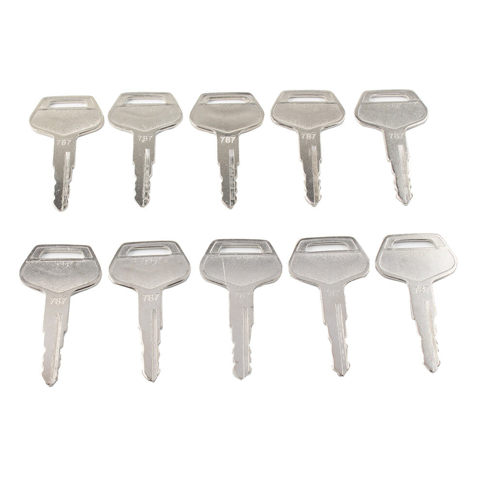 10pcs Ignition Keys 787 TR261434 For Komatsu Excavator Dozer Loader Metal