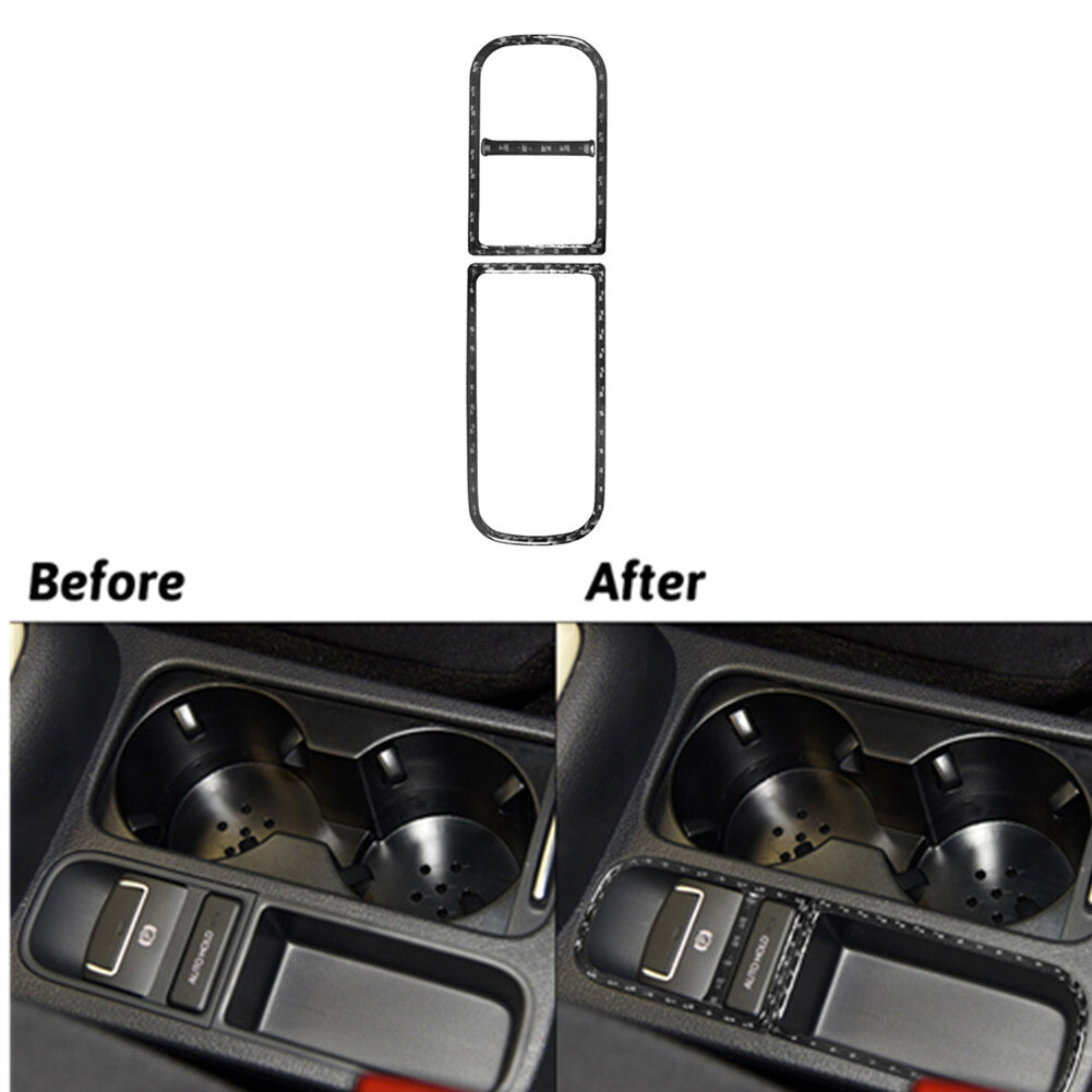 Carbon Fiber Center EPB Console Storage Frame Trim for Volkswagen for Tiguan 2013-17
