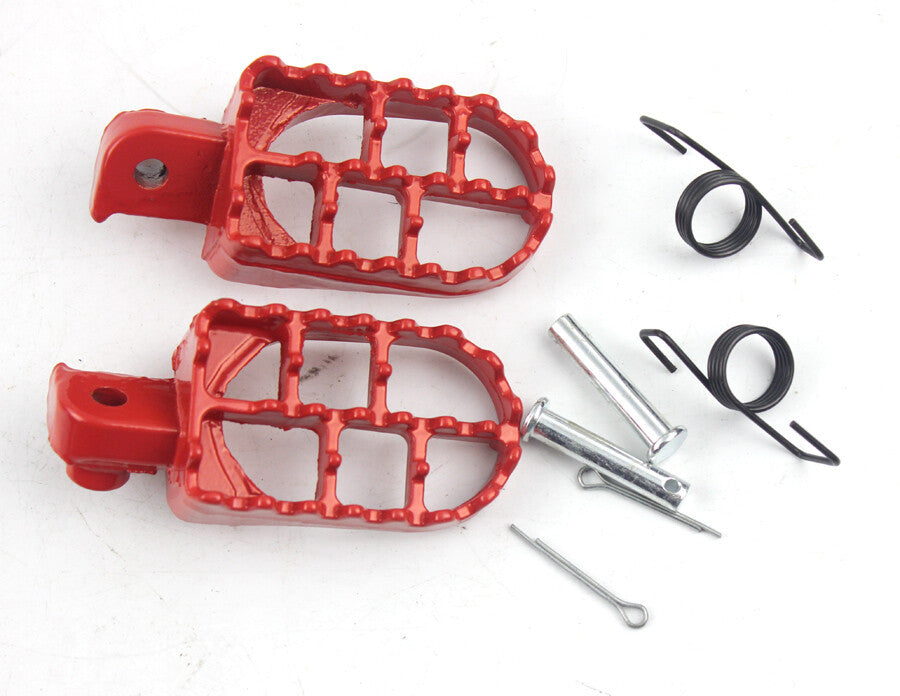 Red Alu Foot Pegs for Honda CRF50 70 80 CRF100F XR50F Bikes SSR SDG Footrest