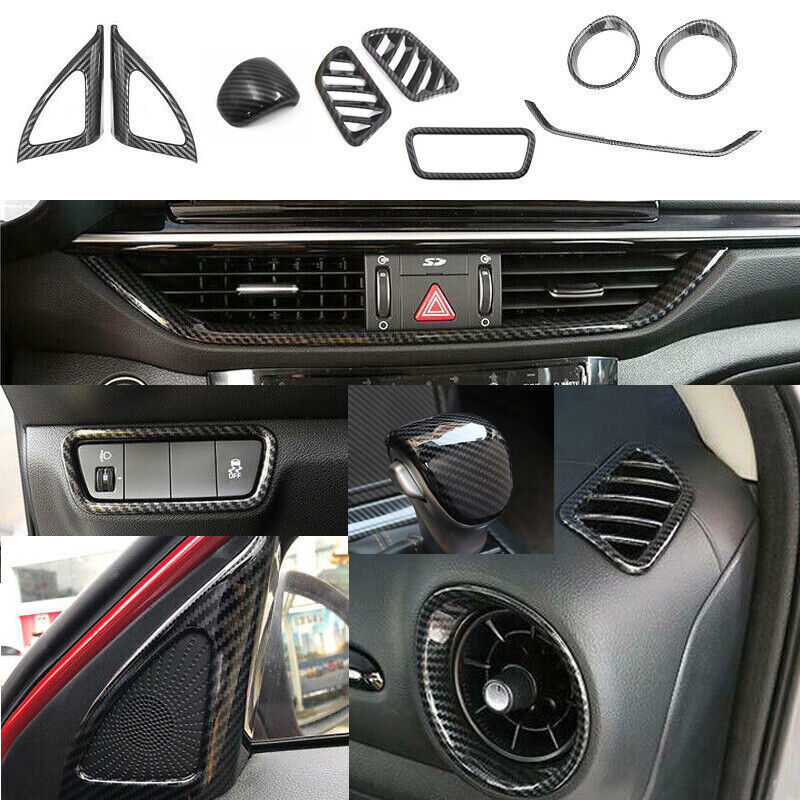 9x for Kia Forte/K3 2019-23 ABS Carbon Fiber Pattern Interior Full SET Trim Kit