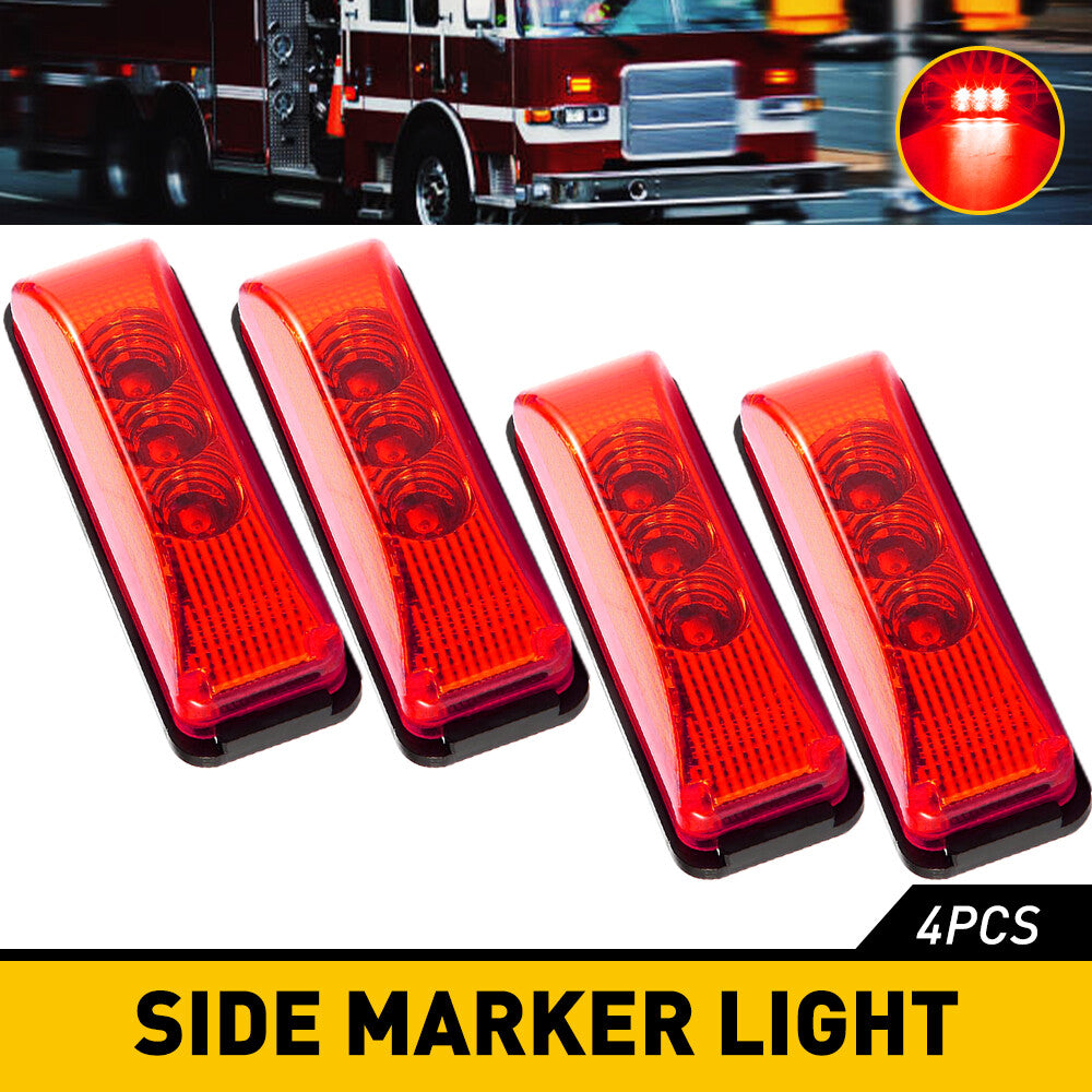 3 LED Red Side Light Marker for RVs, Trucks, and Trailers - Waterproof (B-)