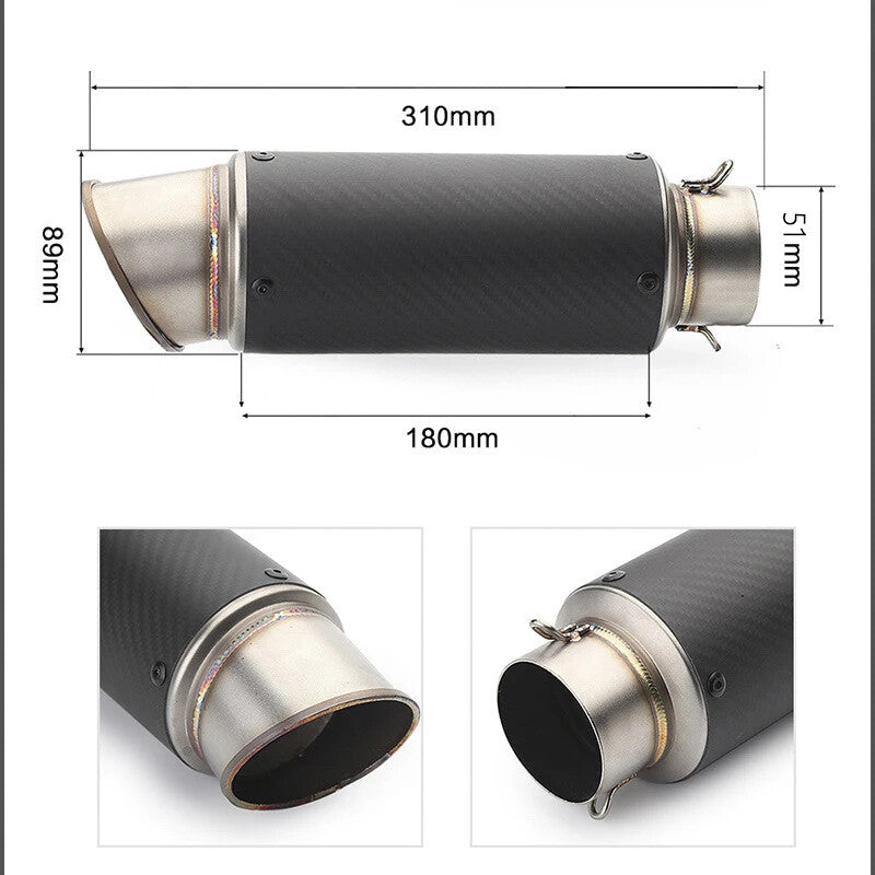 Middle Pipe Tailpipe Exhaust Pipe Slip On 51mm for Suzuki GSXR600 750 2006 2007 K6