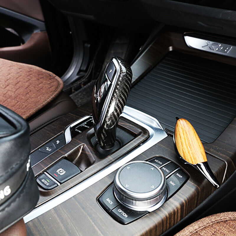 Real Carbon Fiber Gear Shift Knob Head Cover Trim for BMW X3 X4 2018 2019-2022