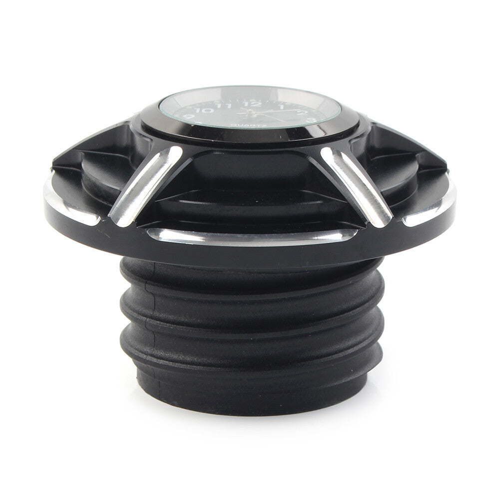 Motorcycle Billet Aluminum Gas Cap Fuel Tank Cover with Watch for Harley