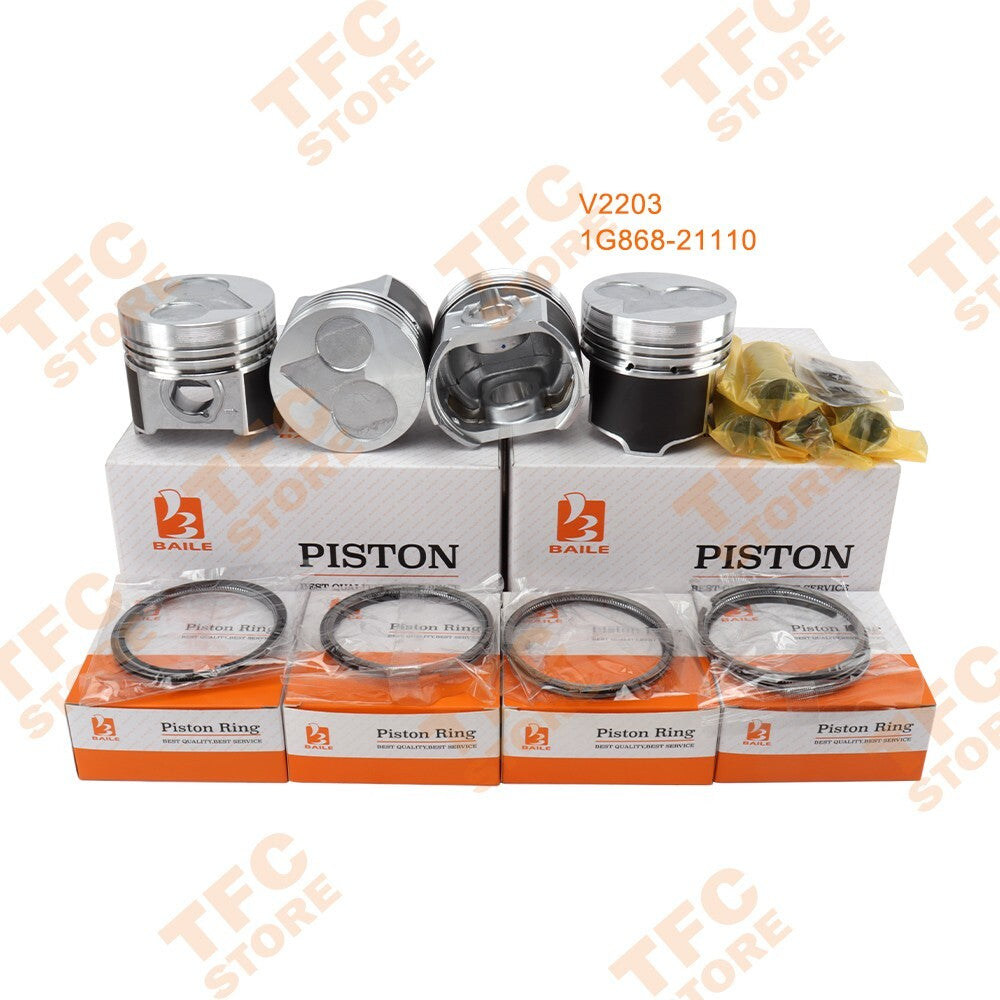 New Kit Piston  Rings STD FITS Kubota V2203 4 Cylinders (1G868-21110)